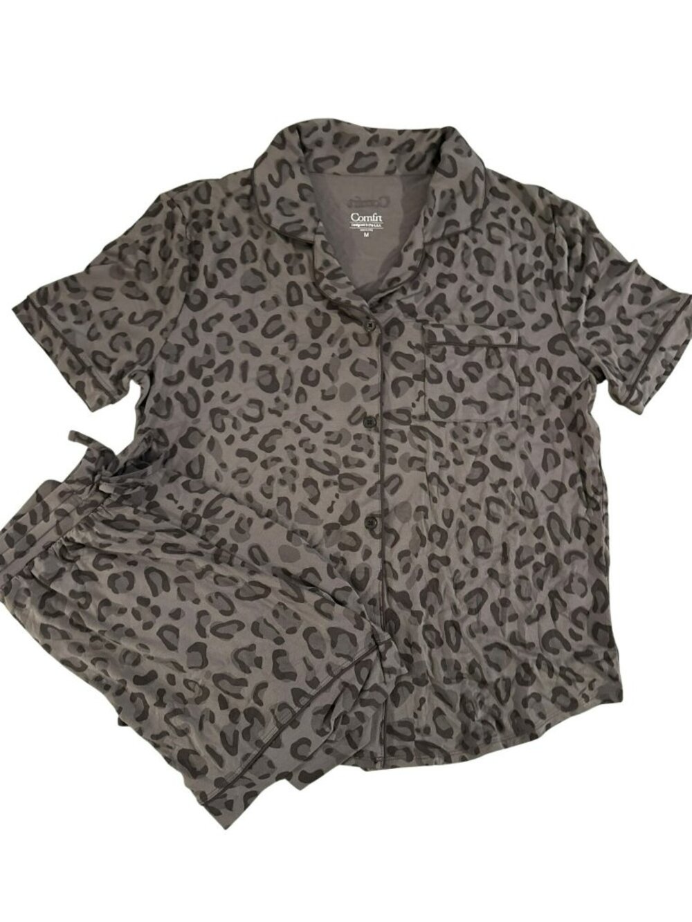 Comfrt Luna Lounge Short Sleeve Short PJ Set Medium Panther Pajama Set Animal